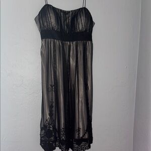 S.L. Fashions Strapless Black and Cream Dress 48